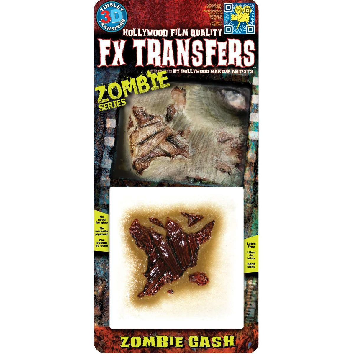 Tinsley Zombie Gash FX Water Transfer Prosthetic
