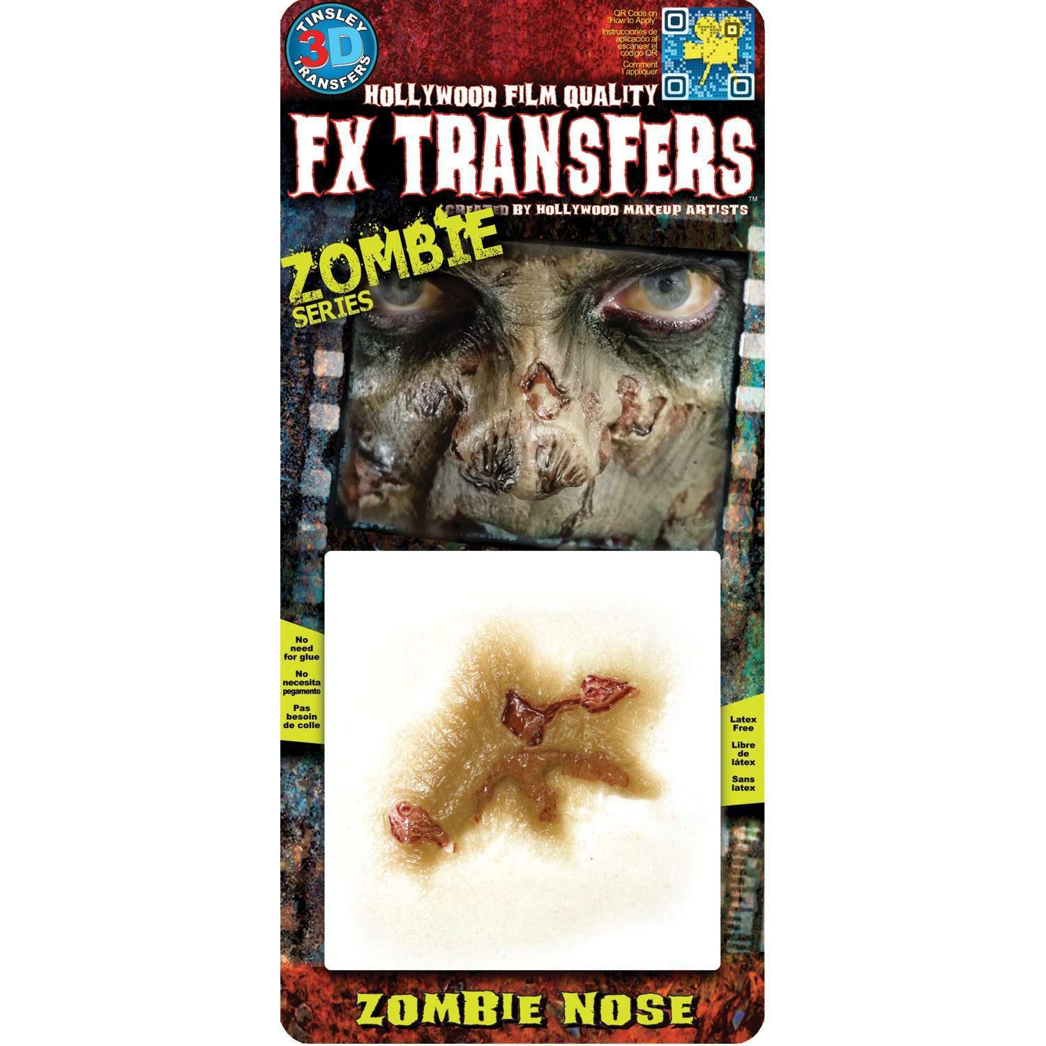 Tinsley Zombie Nose FX Water Transfer Prosthetic
