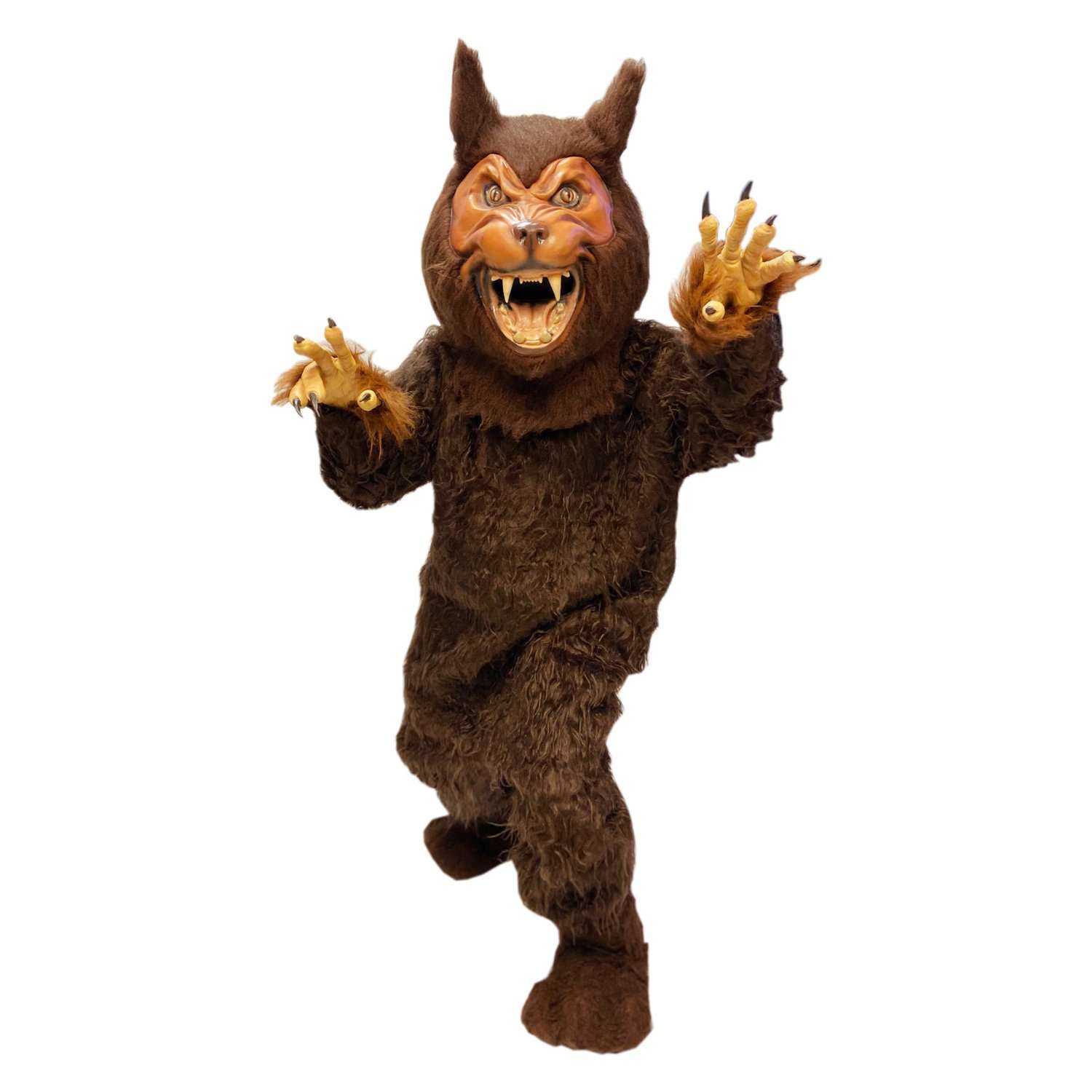 Scary Brown Wolf Mascot Adult Costume