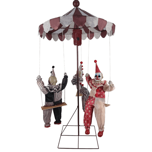 Clown Go Round w/ Spooky Music Animated Prop Decoration