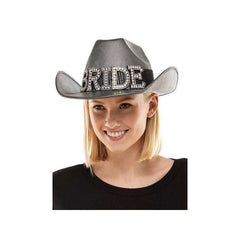 Silver Bride Cowboy Hat with Rhinestones