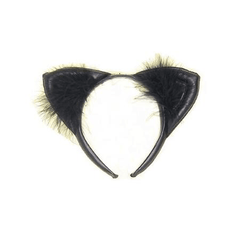 Black Faux Leather Cat Ears