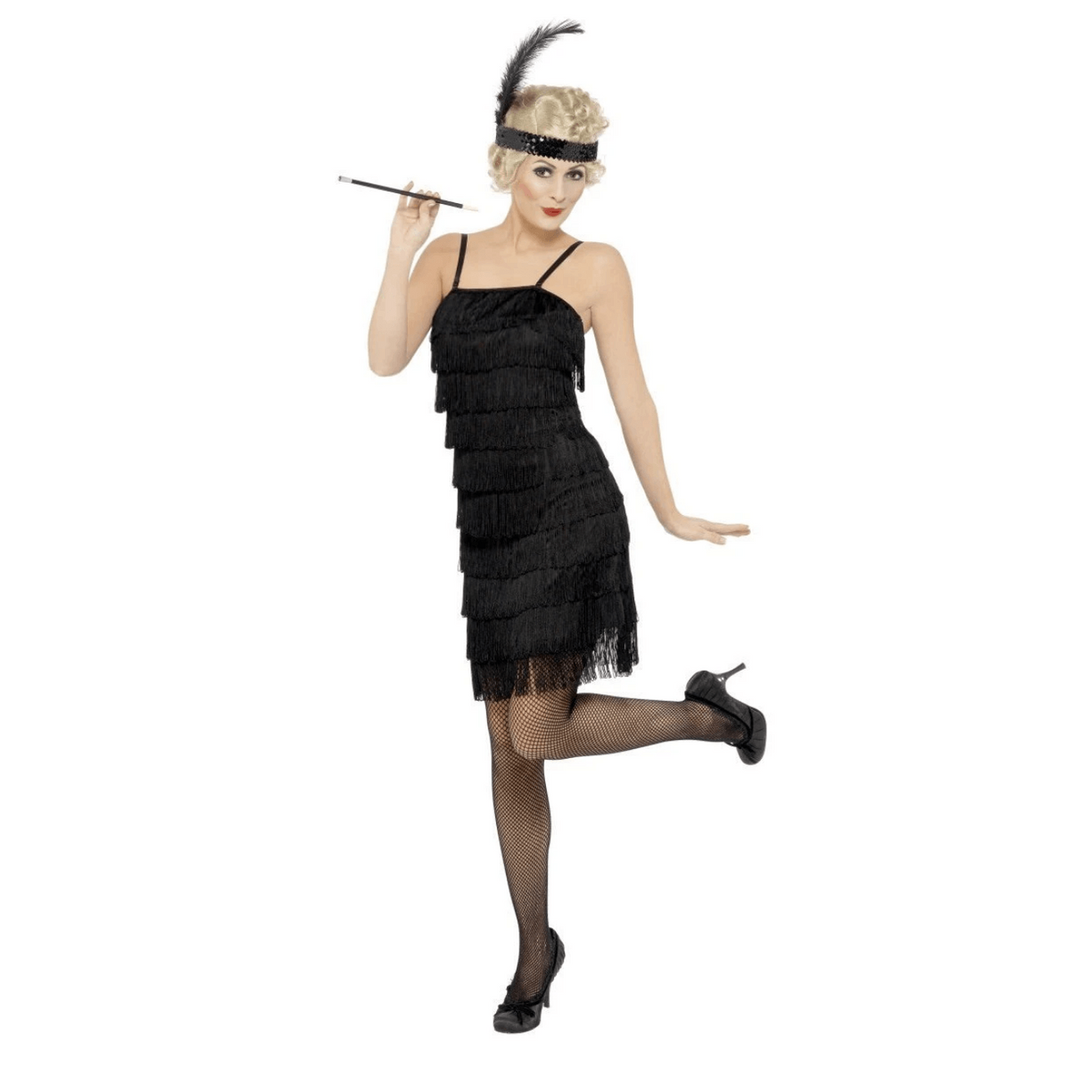 Classic Black Fringe Flapper Adult Costume