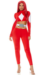 Powerful Sexy Red Superhero Women's Costume