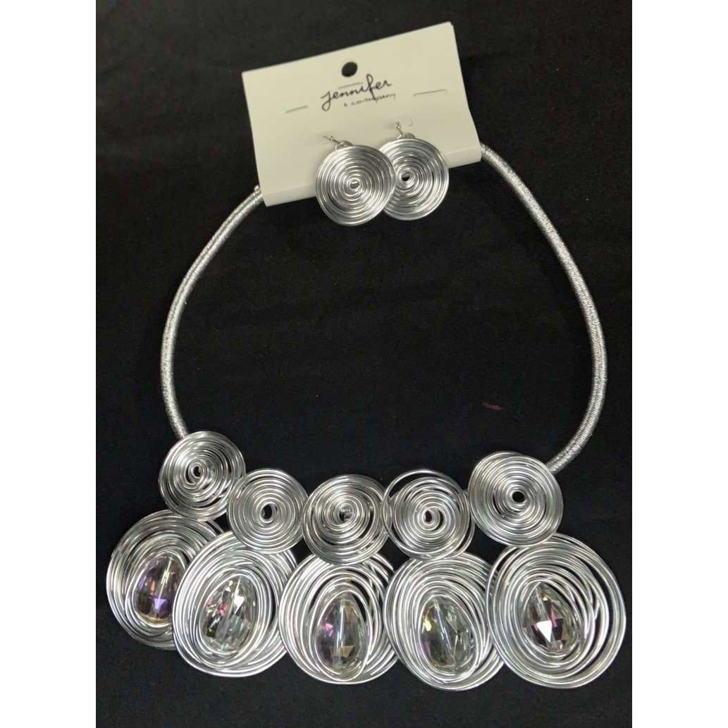 Swirly Necklace & Earring Set