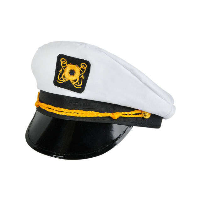 White yacht Captain Cap