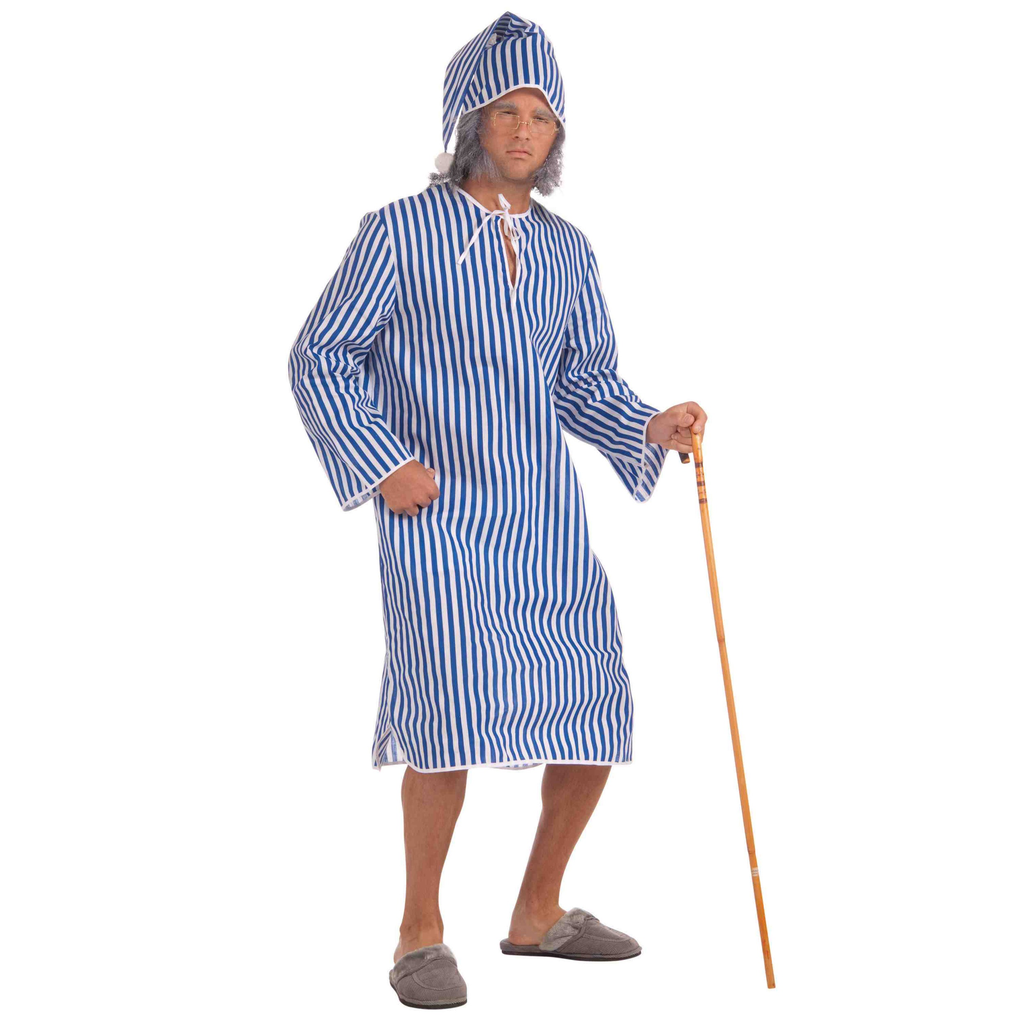 Ebeneezer Scrooge Night Shirt & Cap Adult Costume