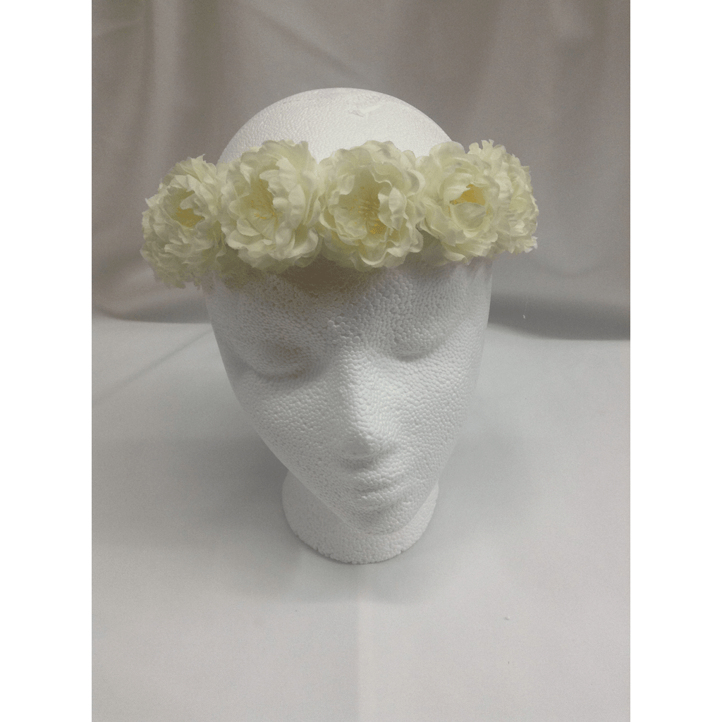 Ivory Small Peony Flower Headwrap