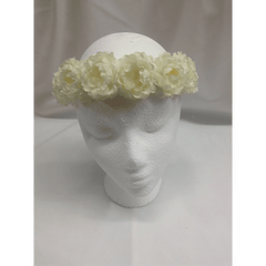 Ivory Small Peony Flower Headwrap
