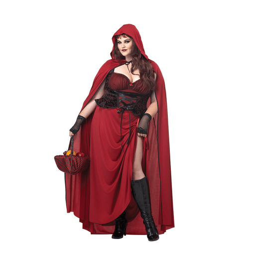 Sultry Dark Red Riding Hood Plus Size Kids Costume