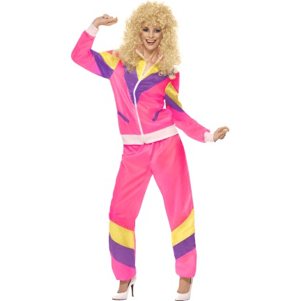 Pink 80's Height of Fashion Shell Suit Adult Costume