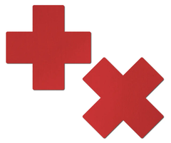 Plus X: Red Cross Nipple Pasties by Pastease