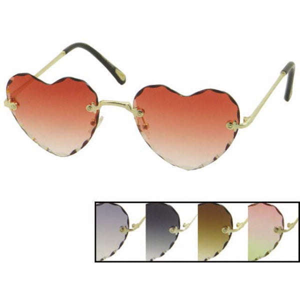 Heart Shape Beveled Edge Sunglasses