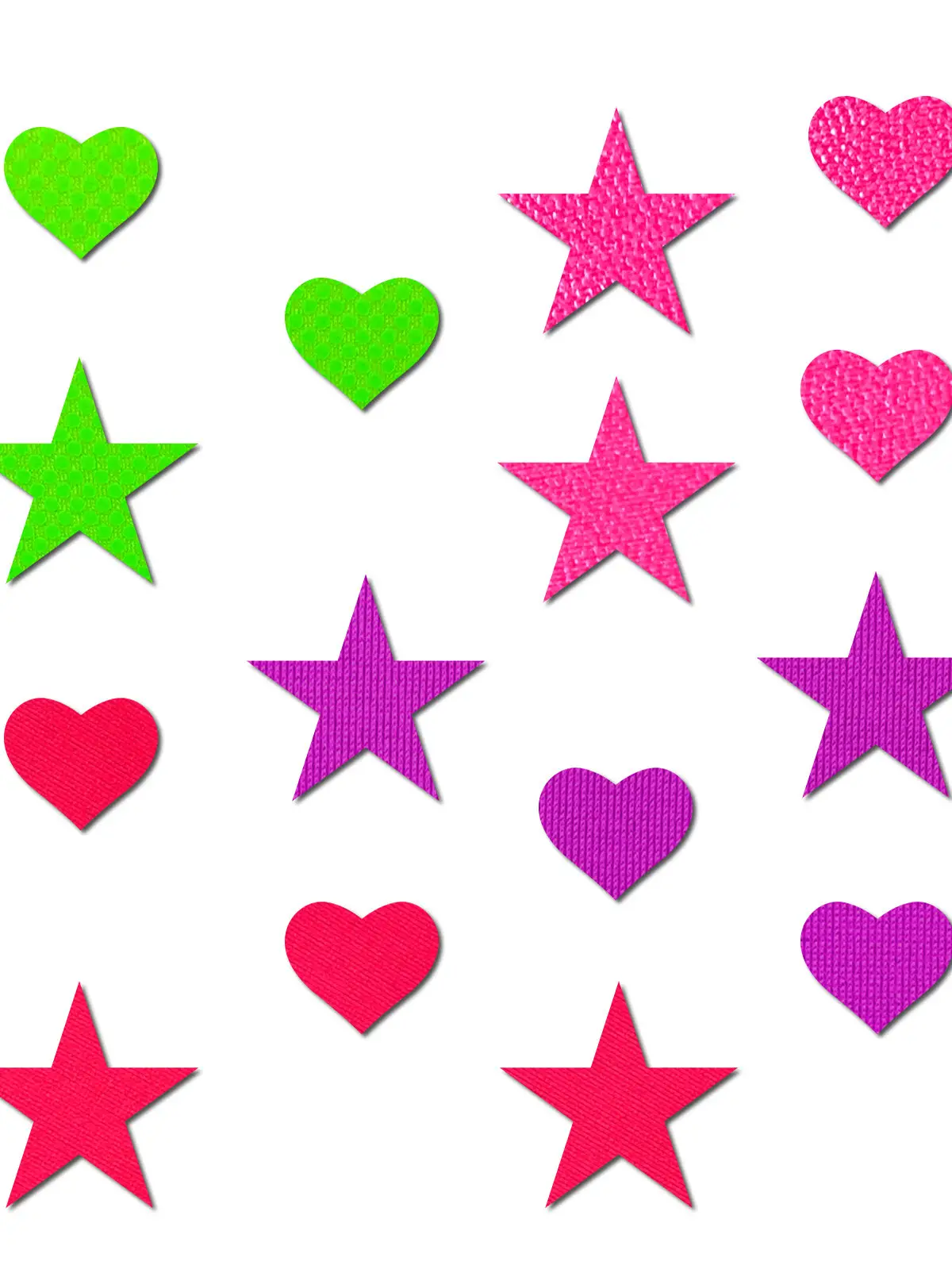 Confetti: Neon Green, Red, Pink & Purple Body Pasties