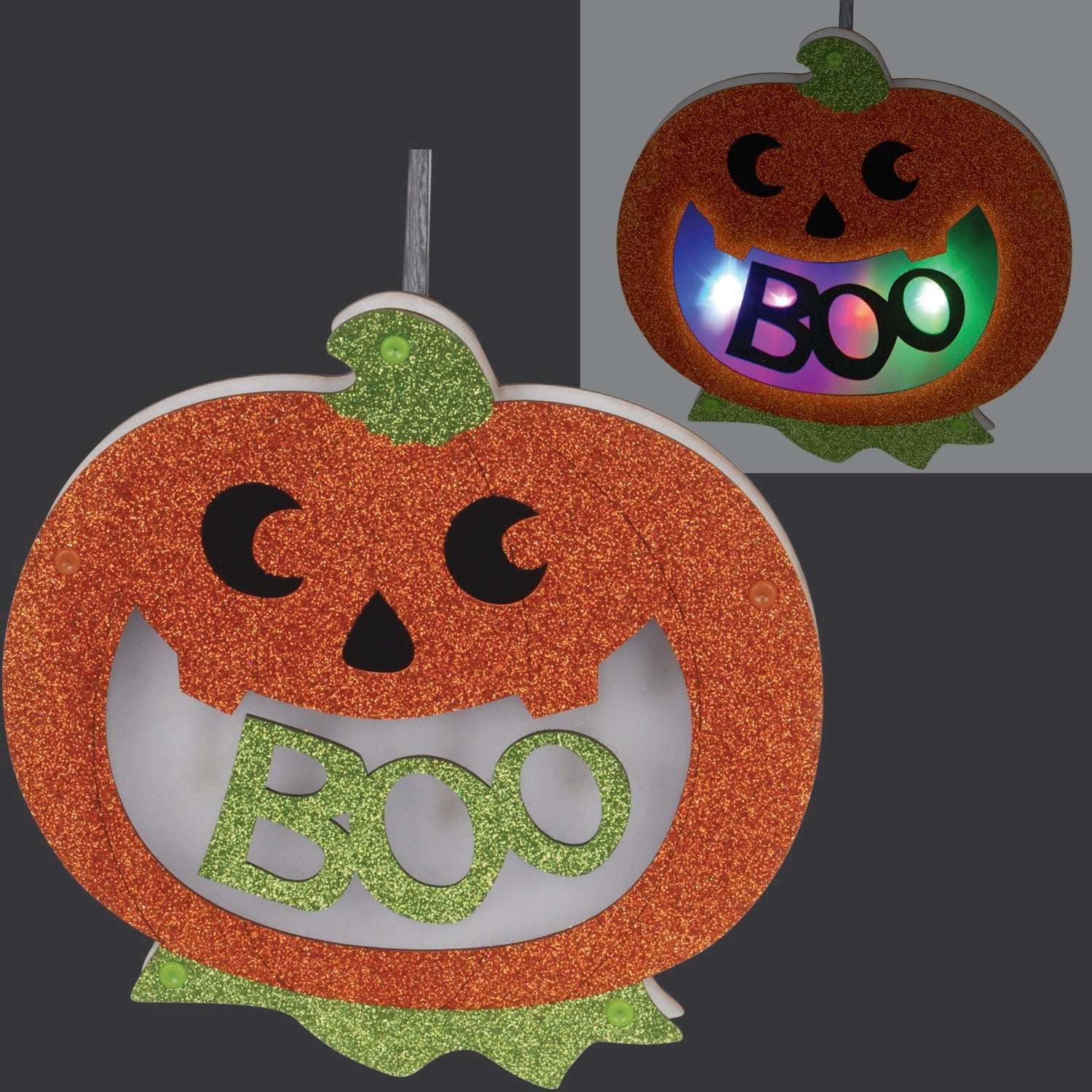 Light Up Multicolored LED Boo Pumpkin