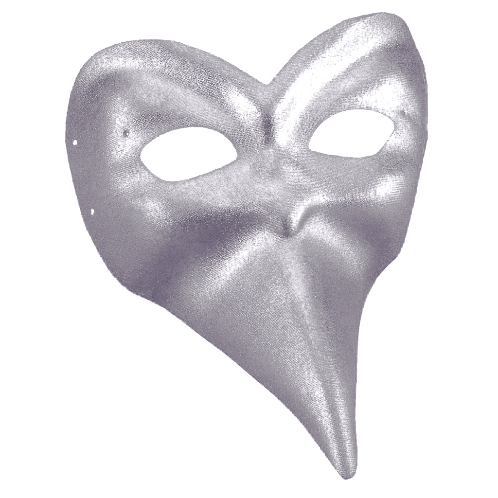 Silver Venetian Mask with Long Nose