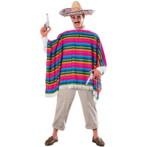 Mexican Serape Adult Costume w/ Sombrero
