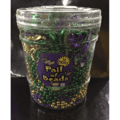 72 Piece Mardi Gras Bucket of Beads
