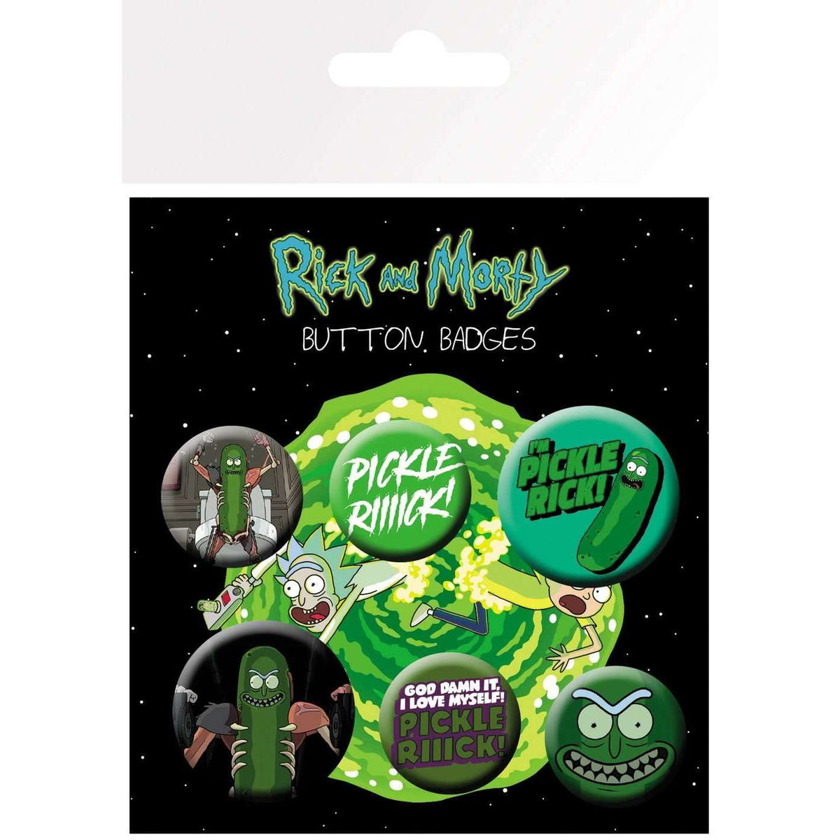 Rick & Morty Pickle Rick Button Pack