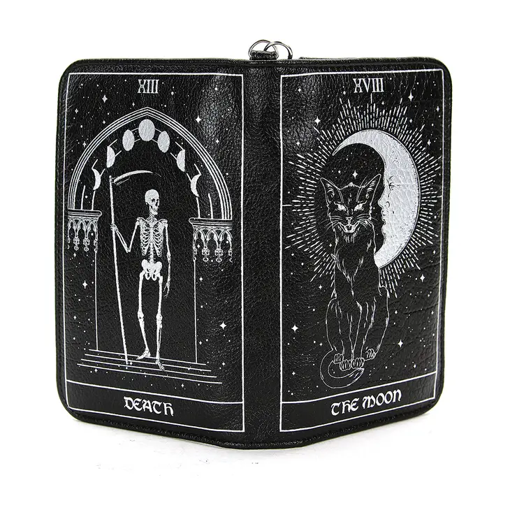 The Moon / Death Tarot Card Wallet with Zipper