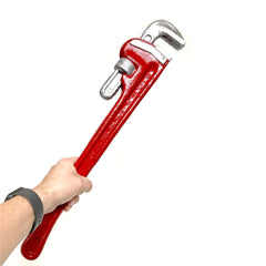 Extra Large Foam Rubber Stunt 24 Inch Pipe Wrench Prop - NEW - Red and Silver
