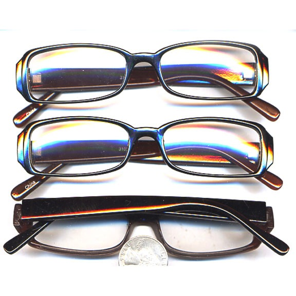 Rectangular Dark Brown Frames Glasses
