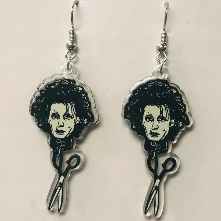 Scissors Hand Horror Icon Earrings