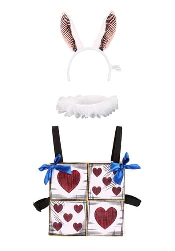 Alice in Wonderland White Rabbit Costume Kit w/ Ears, Clock & Queen Cards Chest Plate
