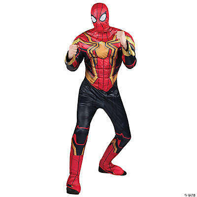 Marvel Spider-Man Deluxe Adult Costume with Yellow-Gold Accents