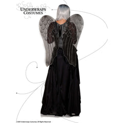 Dark Angel Black Dress Women's Adult Costume w/ Wings & Halo