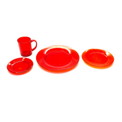 SMASHProps Breakaway 4 Piece Place Setting - RED translucent - Red,Translucent