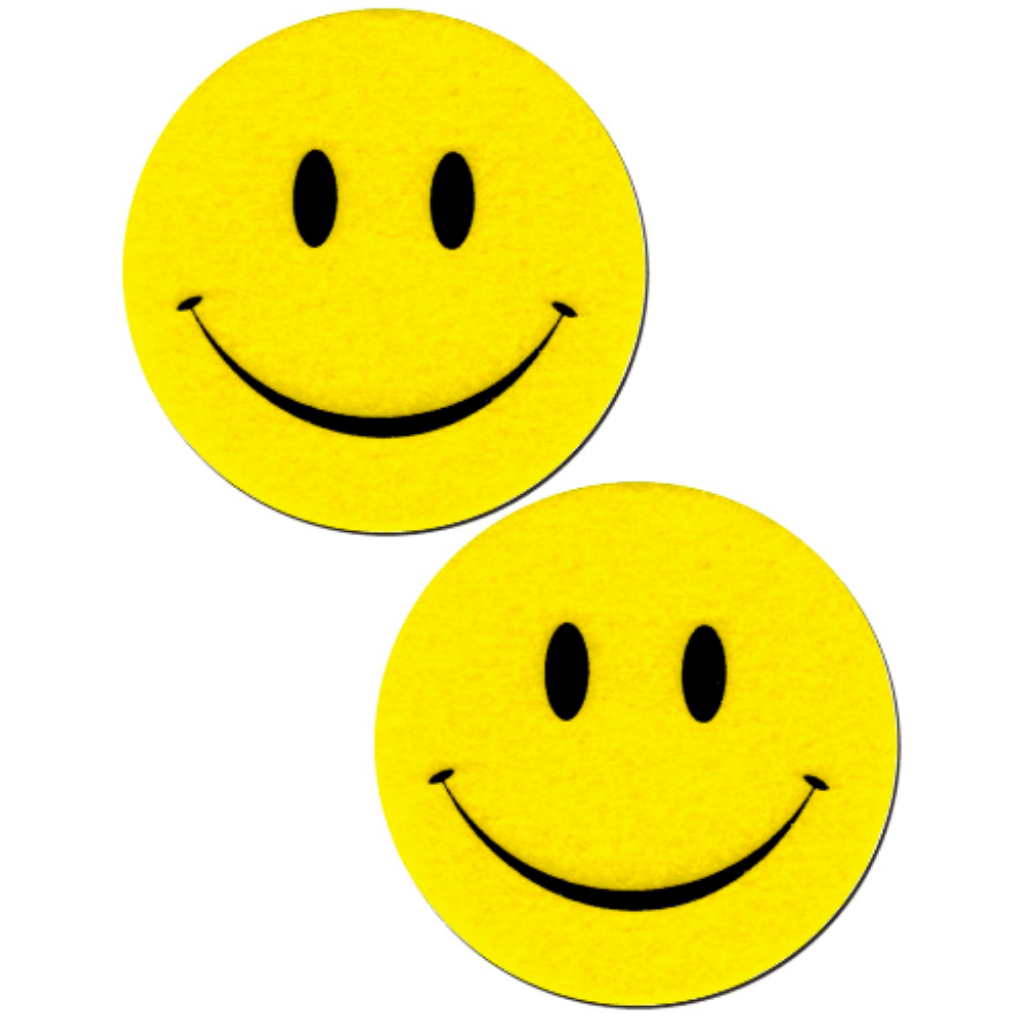 Bright Yellow Smiley Face Nipple Pasties