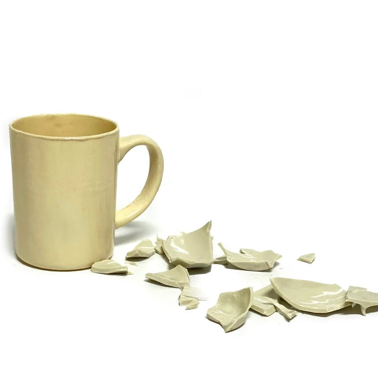 SMASHProps Breakaway Mug & Saucer Set - WHITE opaque - White,Opaque