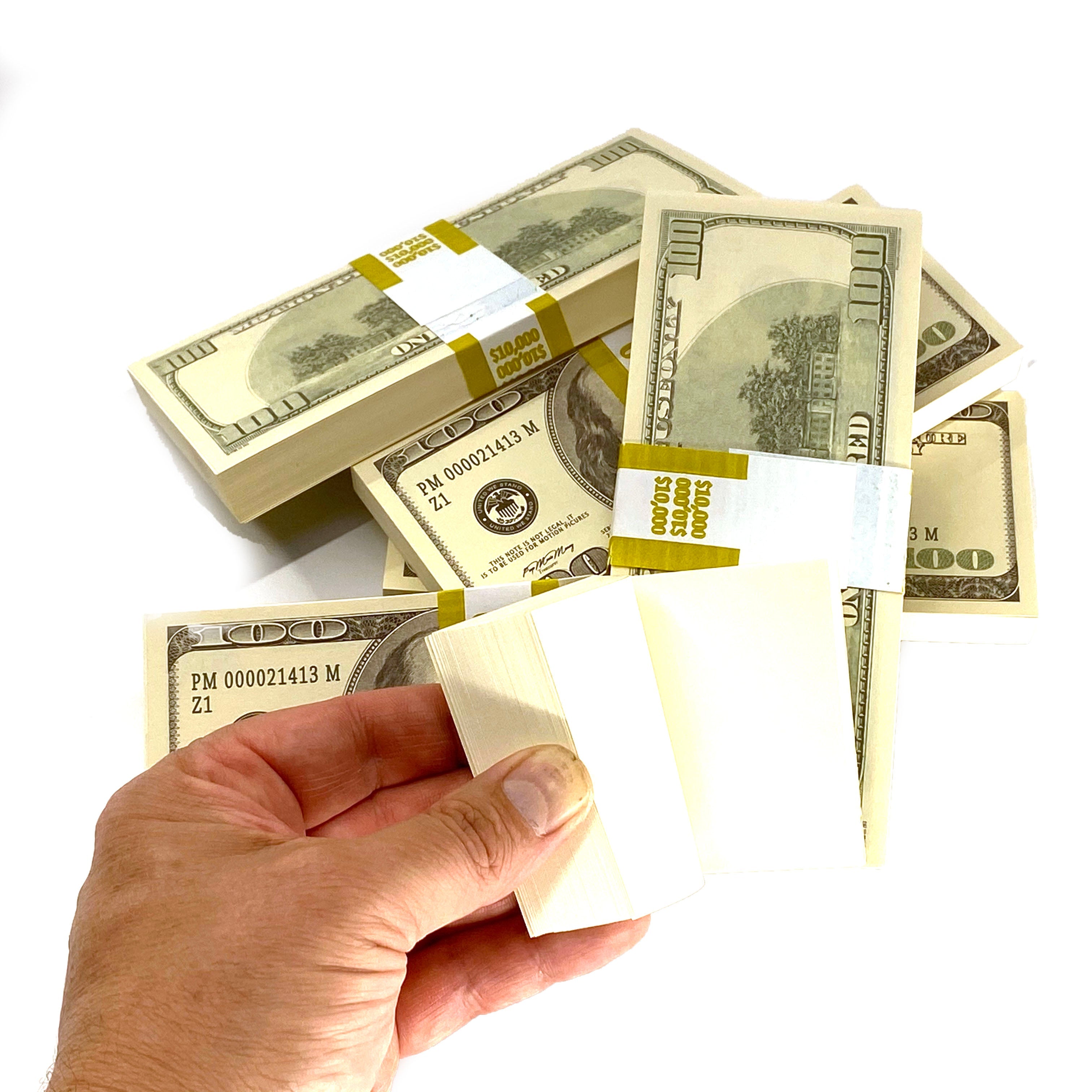 Money Prop Series 2000 $100 Crisp New $50,000 Blank Filler 5-Stack Package
