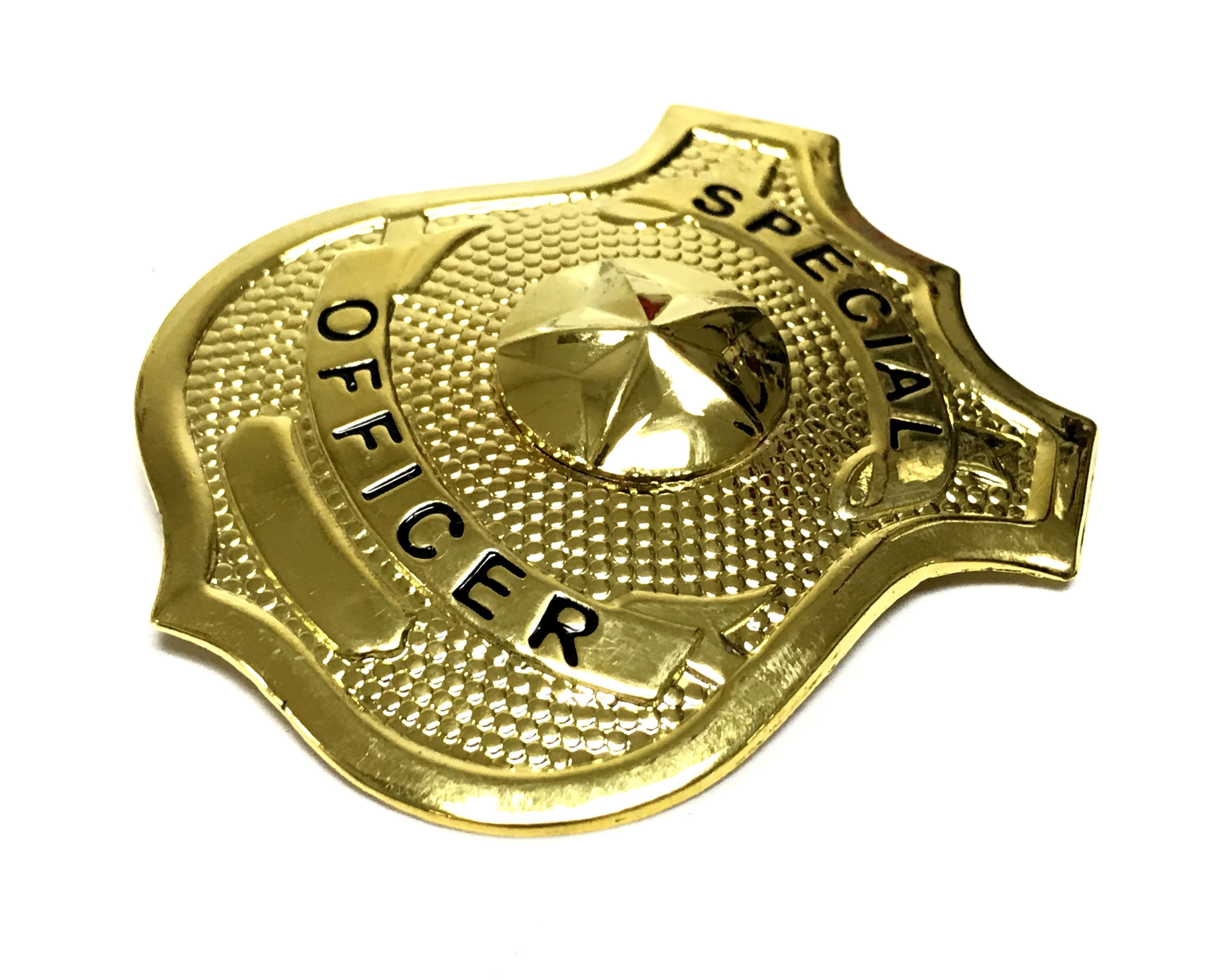 Metal Special Officer Police Style Badge Prop with Pin Back Closure - GOLD