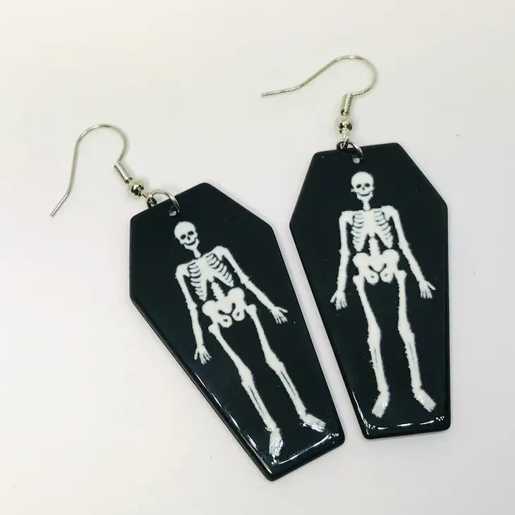 Skeleton Coffin Earrings
