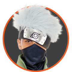 Naruto Kakashi Wig with Attached Headband
