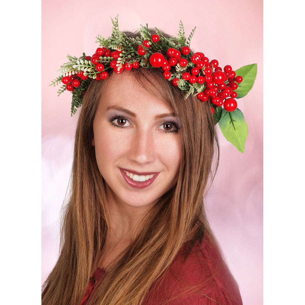 Red Holly Renaissance Flower Crown