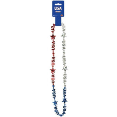 Red, Silver and Blue USA Beads