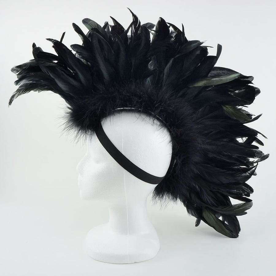 Black Coque Feather Mohawk