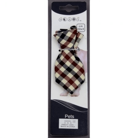 Brown Plaid Pet Bow Tie