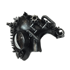 Distressed Black and Silver Steampunk Phantom Mask with One Lens