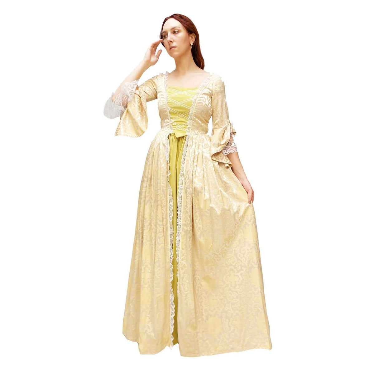 Exclusive Colonial Women Lady Marie Adult Costume in Canary Yellow