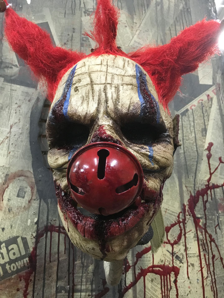 Jingles Horror Clown Mask with Detachable Ringing Clown Nose