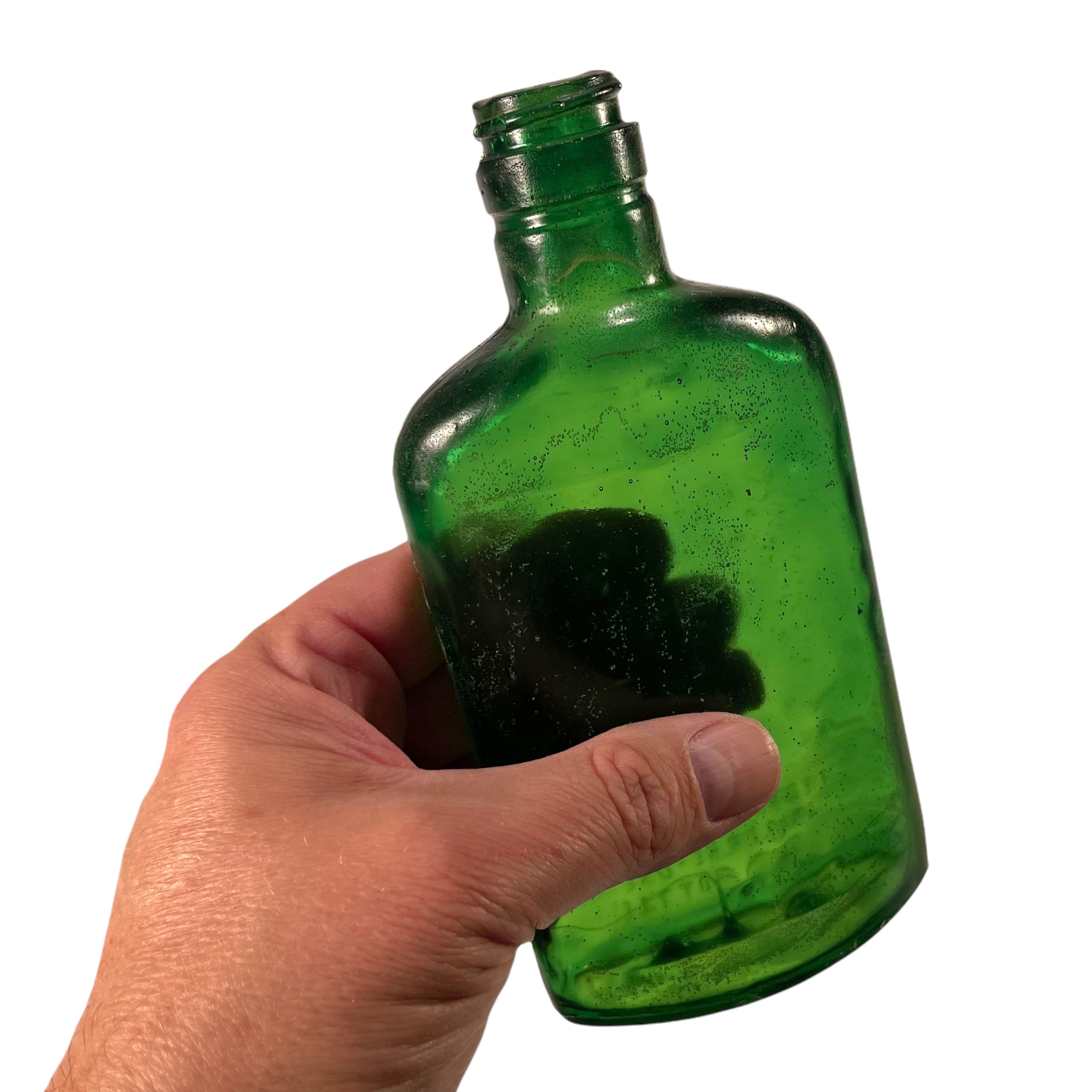 SMASHProps Breakaway Half Pint Flask Bottle Prop - Dark Green Translucent - Dark Green Translucent