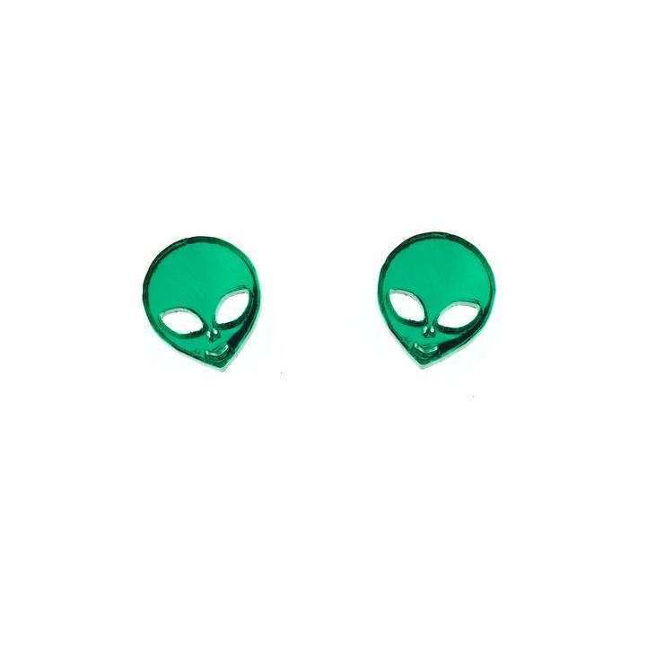 Take Me to Your Leader Earrings (Mirror Green)