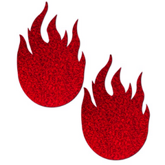 Red Glitter Flame Nipple Pasties