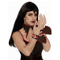 Black & Red Adult Vampiress Wrist Cuffs