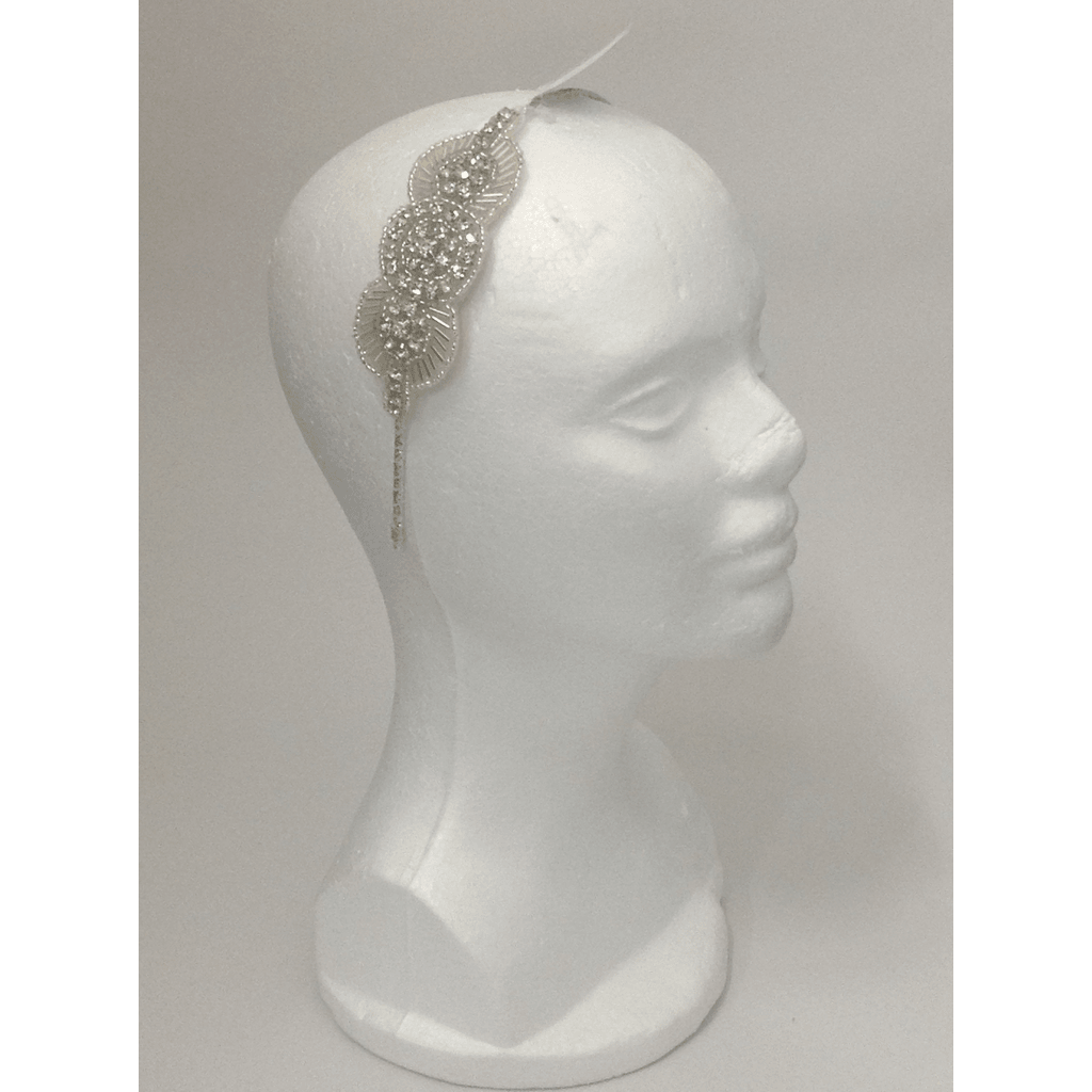 Silver Art Deco Headband -No Feathers