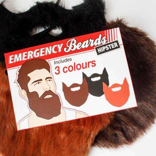 Emergency Hipster Beards - Brown, Black & Red 3 Pack